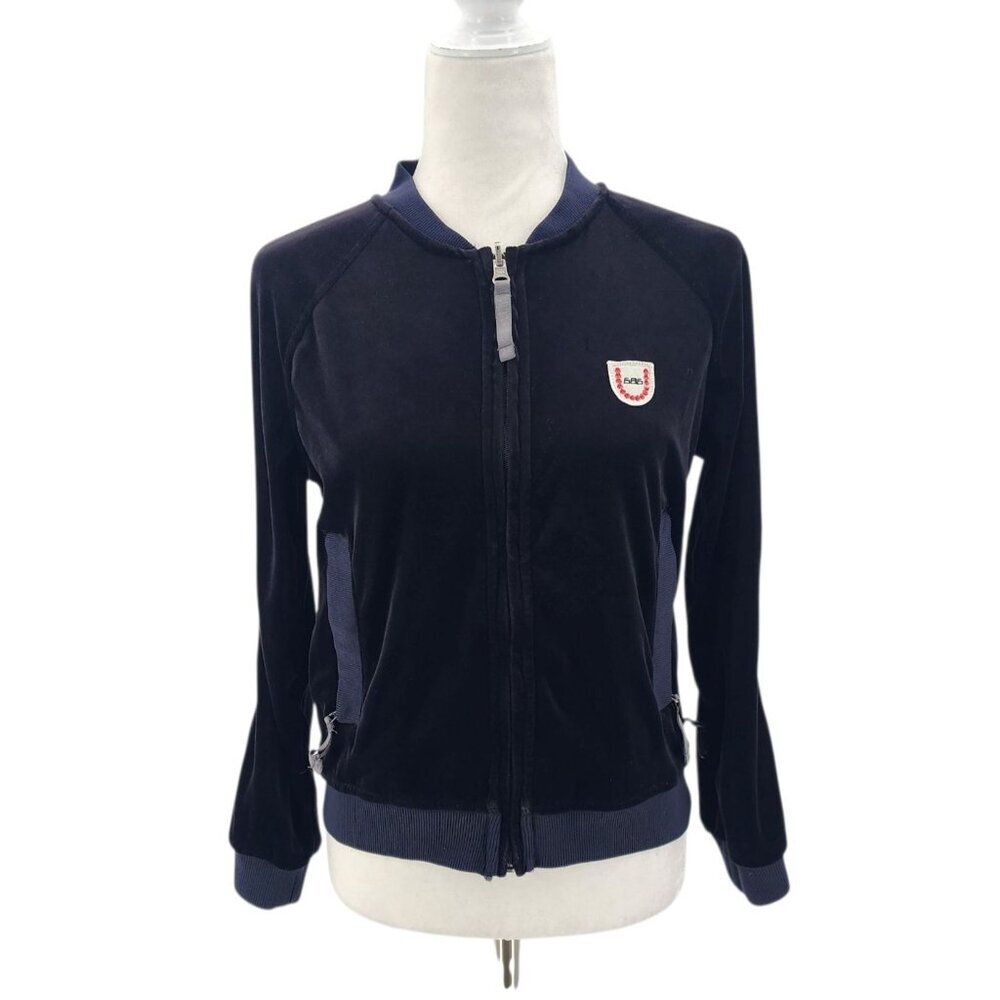 686 Womens Small Jacket Velour Black Zipper Track Track Logo - Picture 9 of 9